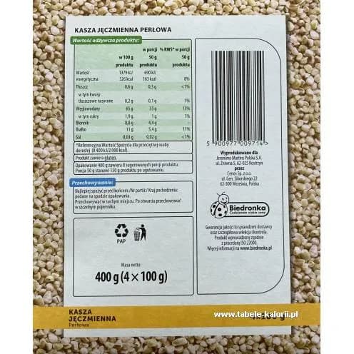 Kalorie w kaszy jęczmiennej: zaskakująco niski lub wysoki wynik?