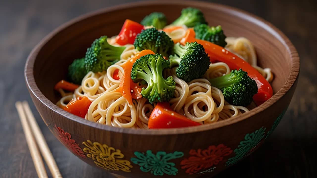 Makaron z warzywami po azjatycku - zdrowe i aromatyczne danie