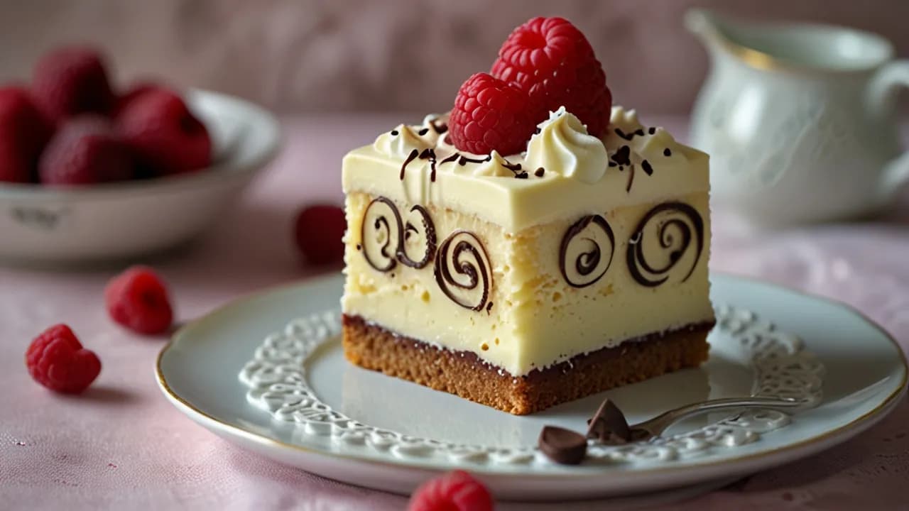 Mazurek z mascarpone i białą czekoladą - delikatny i elegancki deser