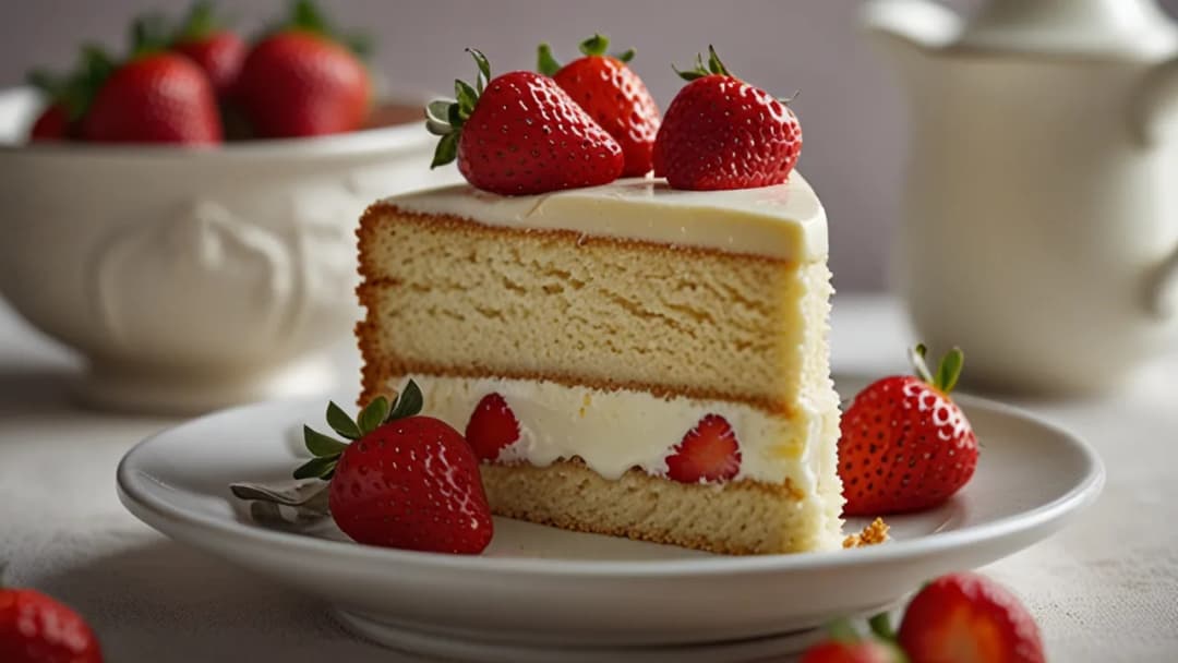 Smakowity deser: Biszkopt z kremem i truskawkami na każdą okazję