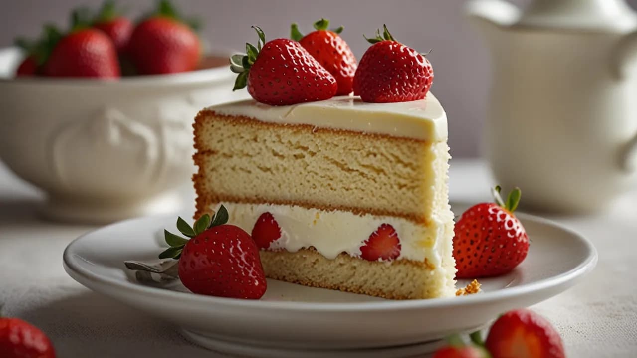 Smakowity deser: Biszkopt z kremem i truskawkami na każdą okazję
