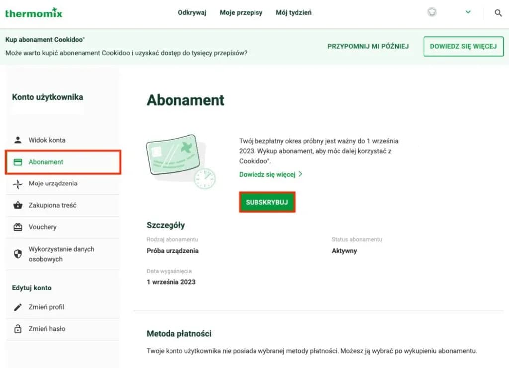 Abonament Cookidoo tanio i przystępnie - jak wykupić i ile kosztuje?