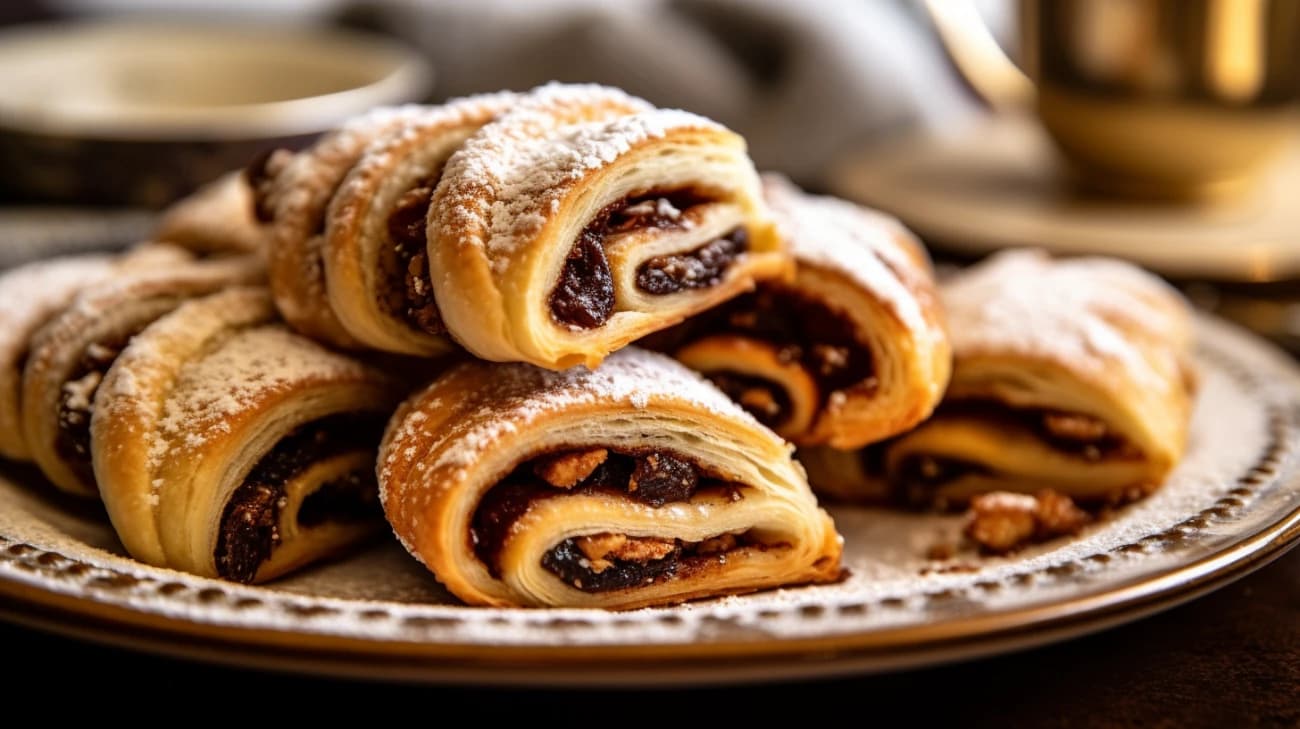 Przepis na rugelach: słodka przekąska z orzechowym nadzieniem.