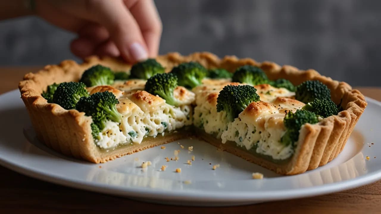 Tarta z brokułami i kurczakiem - zdrowa propozycja z fetą i mozzarellą